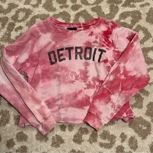 Pink Tie-Dye Detroit Sweatshirt